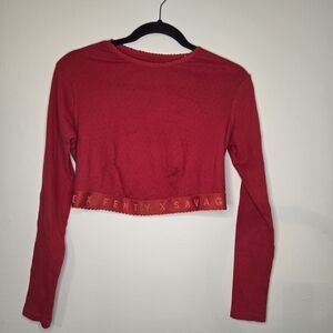 Savage X Fenty Red Long Sleeve Crop Top